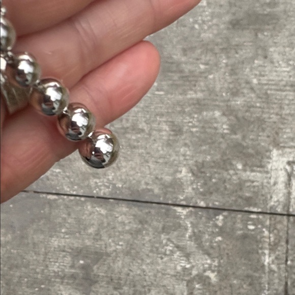 Tiffany & Co. Silver Graduated Bead Pendant Necklace with Blue Pouch - Picture 9 of 9